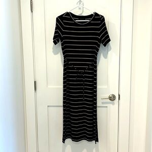 Banana Republic, black striped dress